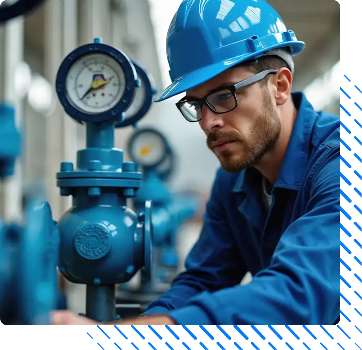 Professional inspects pump valve