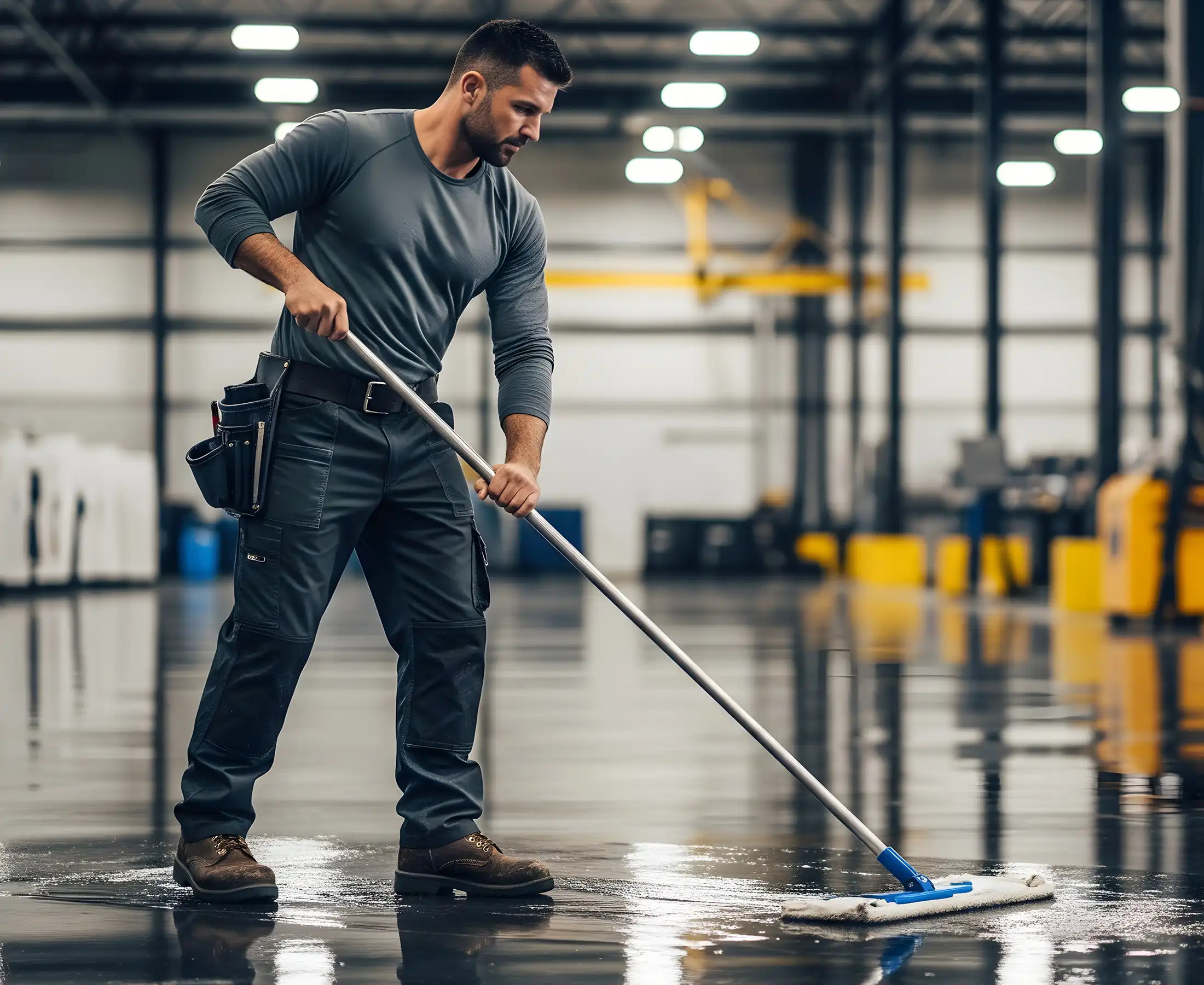 mopping the floor