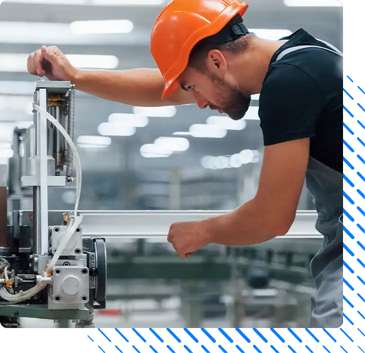 Industrial worker indoors in factory