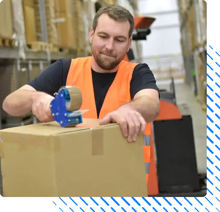 workers in a goods warehouse